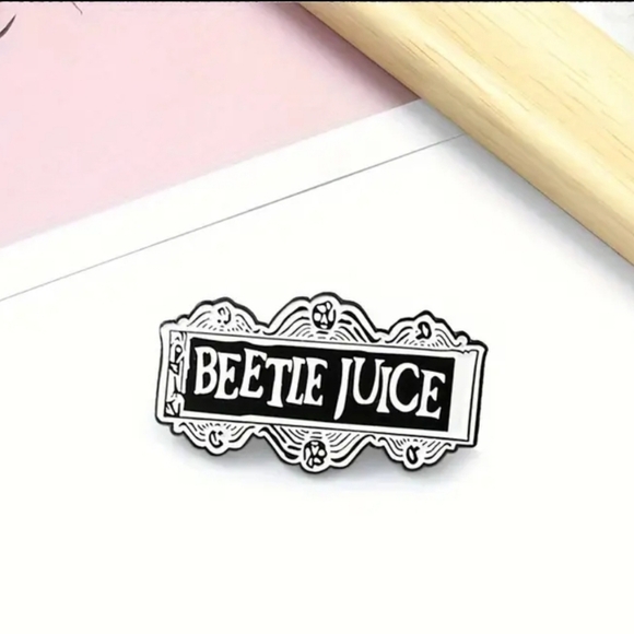 Beetlejuice Cartoon Logo Enamel Pin - Picture 2 of 4